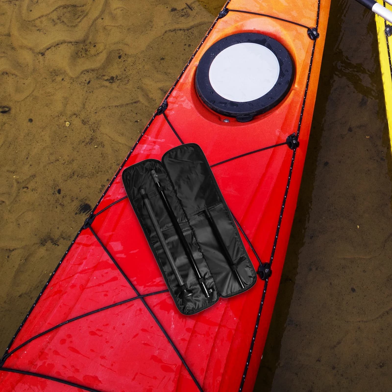 Borsa per remo portatile per kayak con chiusura a cerniera Materiale Epe resistente Organizzatore per pagaia leggero e traspirante per la nautica in canoa