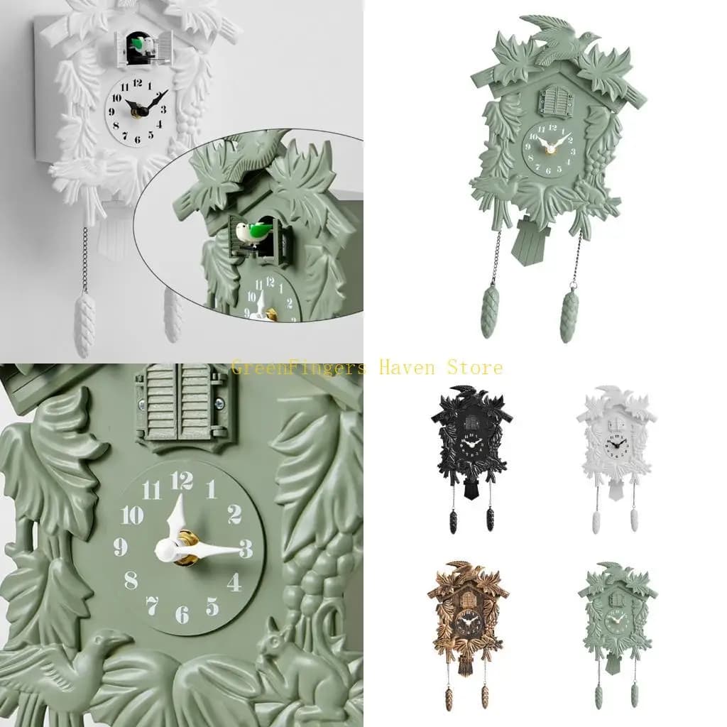 F68D Funny Wall Mounted Cuckoo Pendulums Clock With Sound for Children and Family Interactive Time Learning Activity Daily
