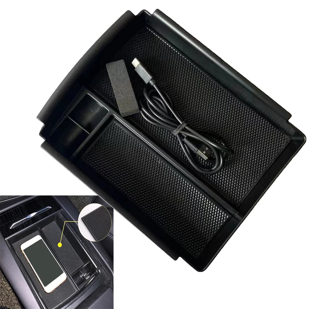 Console bracciolo scatola di immagazzinaggio caricatore Wireless per Tesla per modello X per modello S 2016-2020 accessori per scatola di immagazzinaggio del bracciolo dell'auto