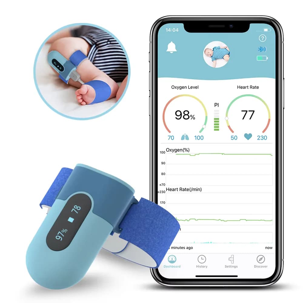 Wearable Baby Oxygen Monitor Wireless Pulsoxmeter Children Children Pulsioximeter Pediatric Oximeter Dedo