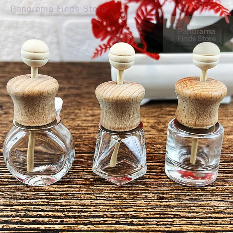 Profumatore per Auto con Clip, Diffusore di Oli Essenziali, Bottiglia Vuota in Vetro per Aromaterapia e Decorazione