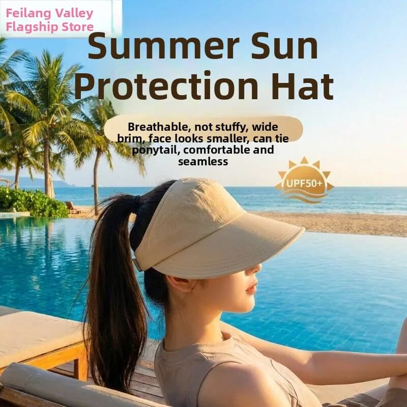 Cappello da pesca estivo da donna con protezione solare per il viso, stile coreano, a becco d'anatra, con parte superiore vuota, per protezione solare, attrezzatura per il nuoto
