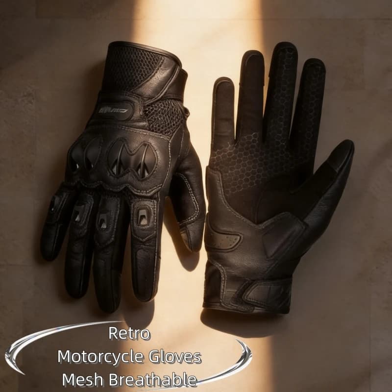 Motorcycle Gloves Leather Gloves Cycling Motorbike Guantes Moto Motocross Bicycle Touch Screen Full Finger Breathable Protective