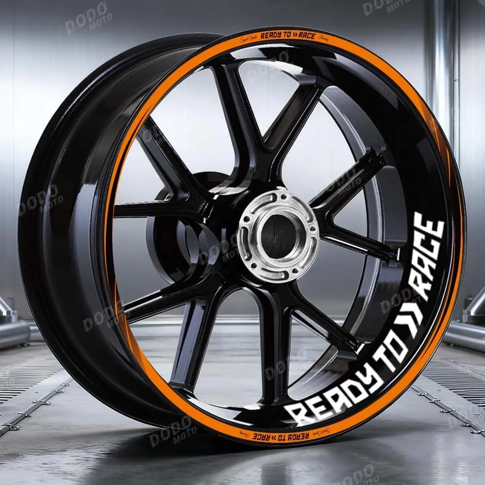 Adesivo riflettente per ruota moto Rim "Ready To Race" Decalcomanie da 17 pollici impermeabile per Duke 390 125 RC 690 790 990 890 1190 1290
