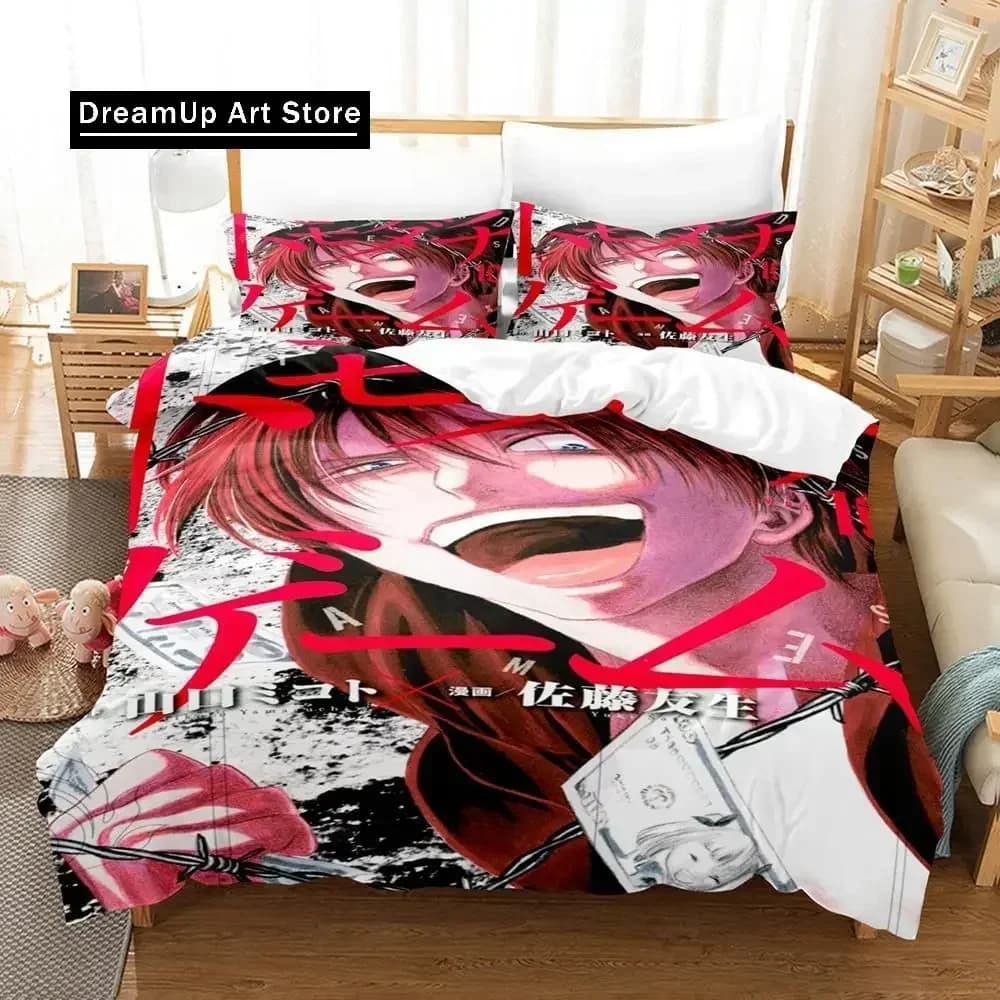 Tomodachi Game Bedding Set Single Twin Full Queen King Size Bed Set Adult Kid Bedroom Duvet cover sets 3D Print Anime Bed Sheet