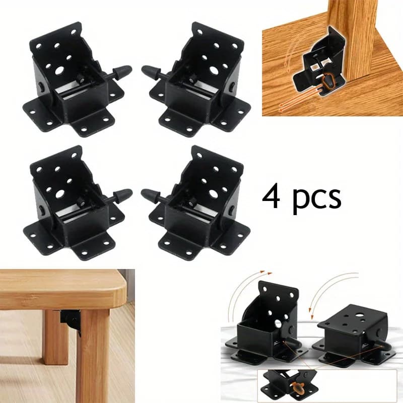 Meccanismo da tavolo pieghevole hardware per la casa da 4 pezzi Staffa per cerniera autobloccante Staffe pieghevoli resistenti Supporto per gambe da letto per sedie da tavolo