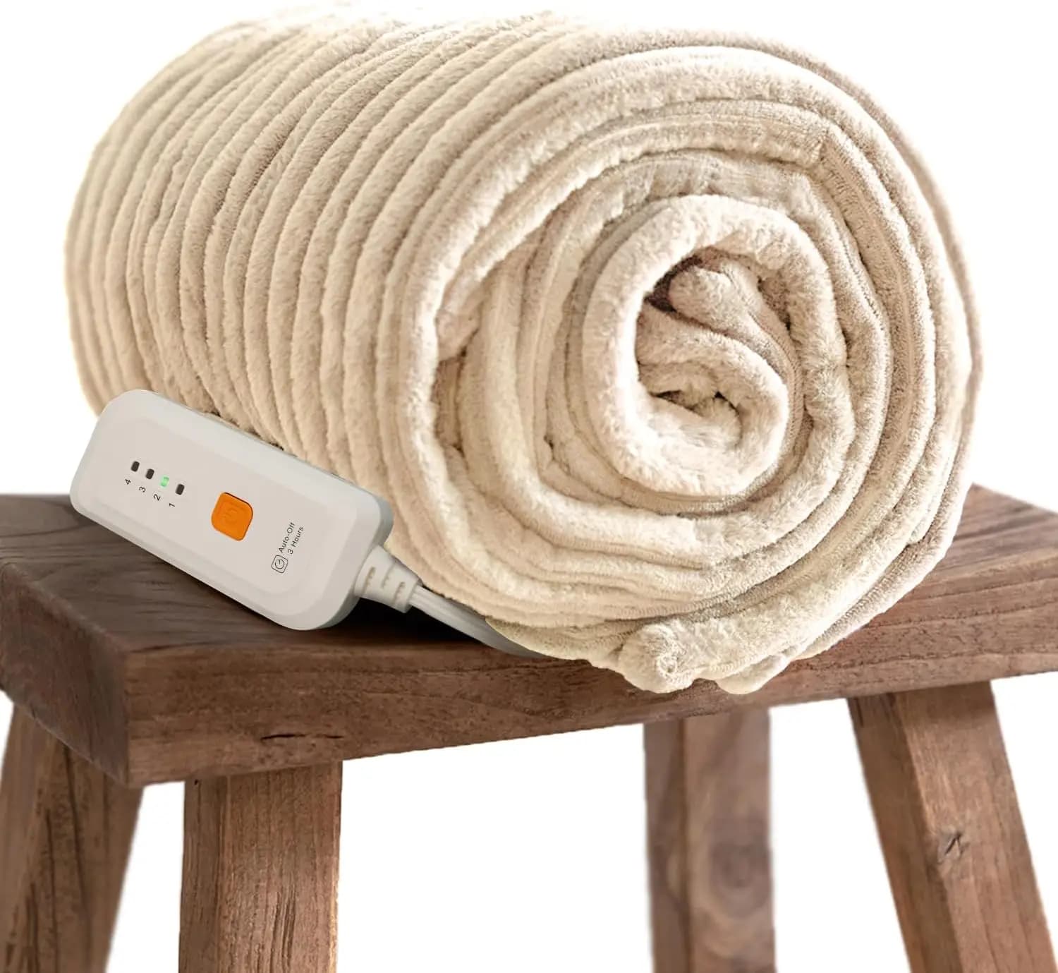 Coperta riscaldata elettrica 50x60, pelliccia sintetica con 4 livelli di calore e spegnimento automatico, certificata ETL