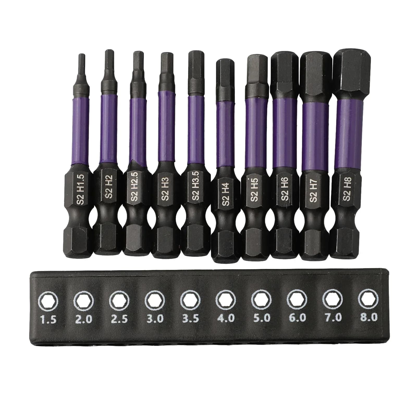 10PCS Hex Head Wrench Drill Bit Set Screwdriver Bit Holder Quick Release Magnetic Shank 1/4" H1.5-H8 Screwdriver Tools