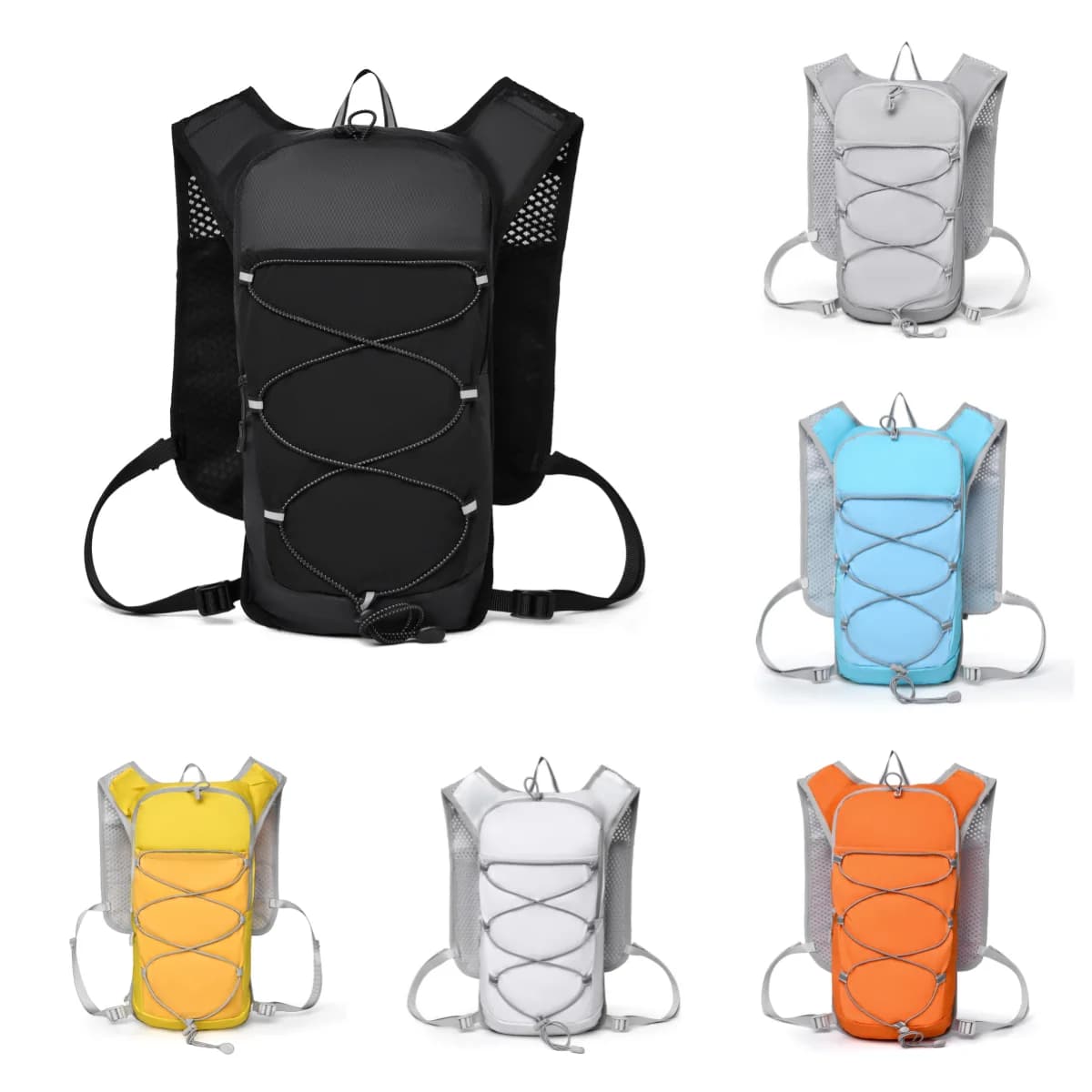 Running water bottle vest Light running vest Reflective hydration backpack with phone support Cycling vest