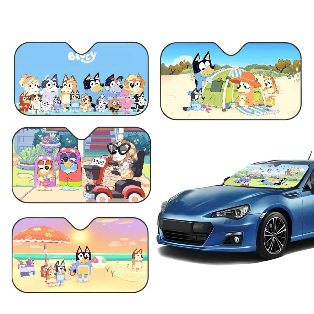 Parasole per Parabrezza Auto B-Blueys, Design Anime Carino, 70x130cm, Riflettore di Calore