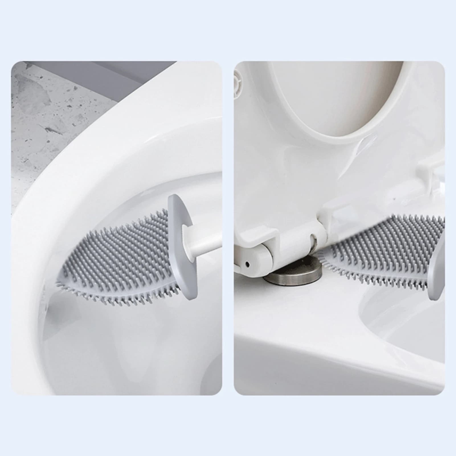 TPR Toilet Brush for Bathroom Home Cleaning Tool Mini Silicone Scrub Brush with Base Drip Resistant Odor Free Durable