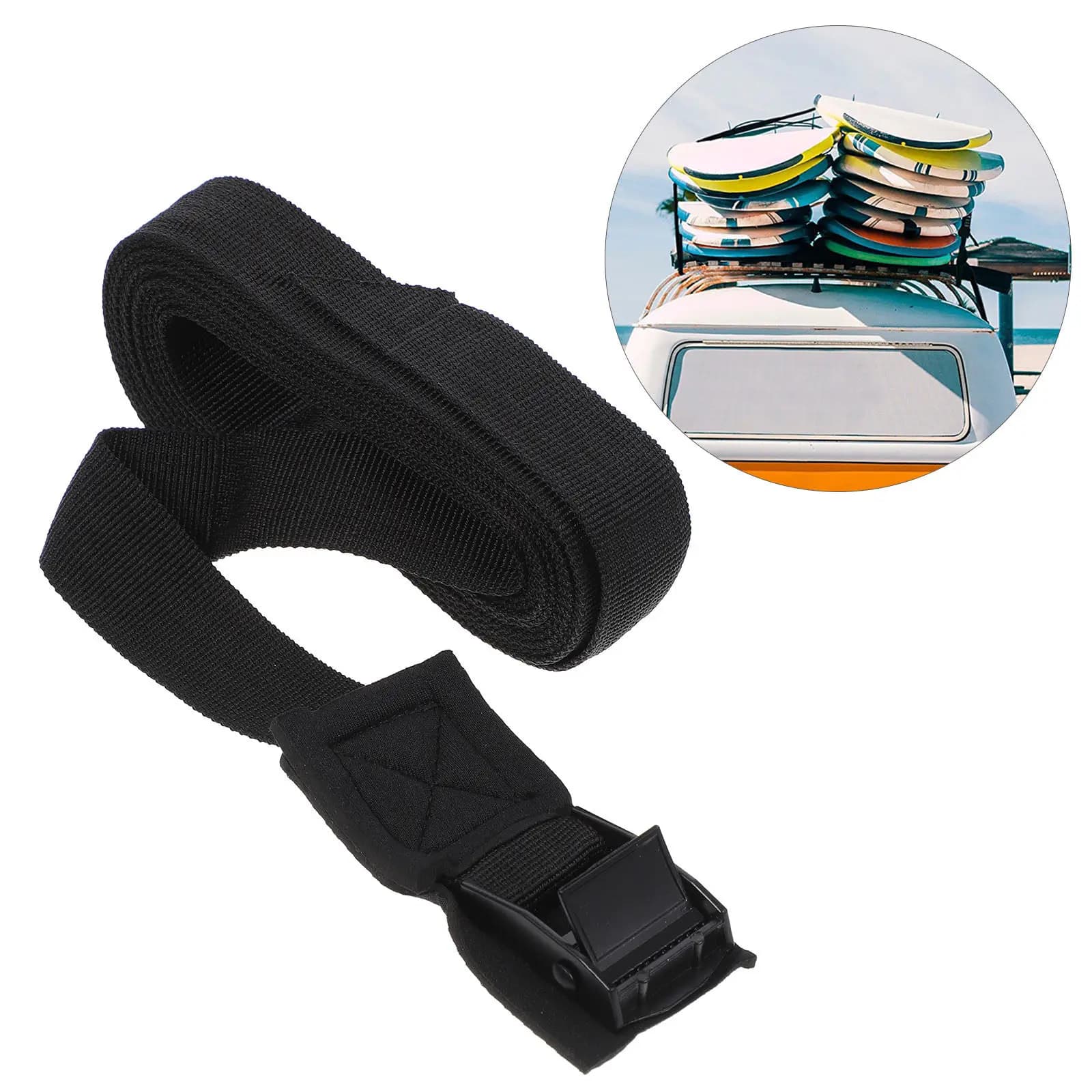 2Pcs Car Roof Rack Binding Straps Polyester Zinc Alloy Tie Down Belt Kayak Luggage Surfboard Cargo Strap 200Lb Working Load