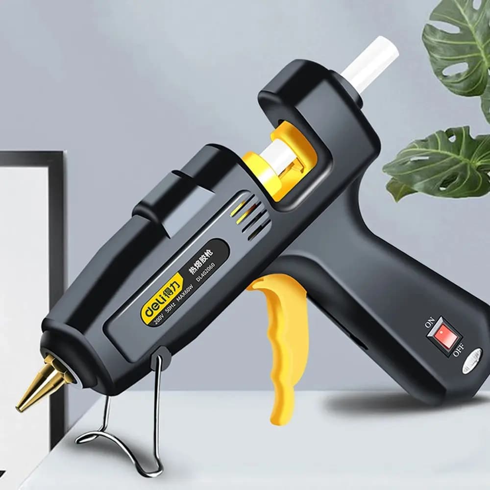 Deli 100W Set di pistole per colla a caldo con colla stick Pistole per colla industriale Strumento di riparazione della temperatura di calore termoelettrico