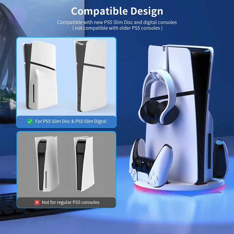 Gamers' Nuovo controller di gioco Ps5 Base di ricarica per console Doppia ricarica Ricarica rapida Accessori per giochi PS5 Collezione di regali di festa