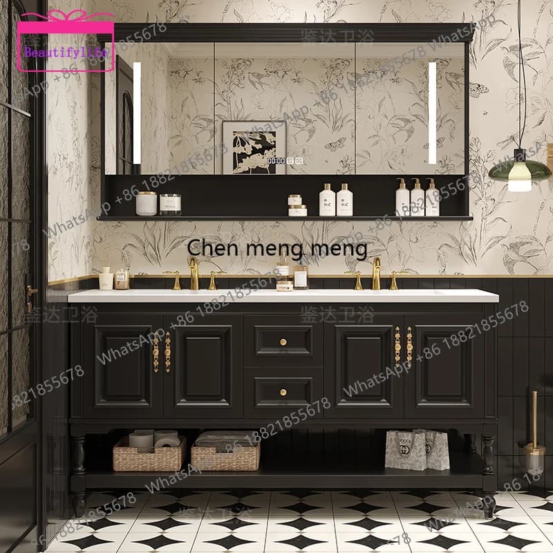 YL Luxury Modern Orgnizer Bathroom Cabinet Drawers Doors Standing Restroom Home Cabinets Toilet Mirror Mobile Bagno Furniture