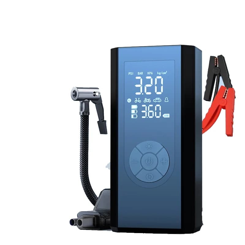 Pompa d'aria per avviamento di emergenza da 8000 mAh 14,8 V 800 A con display LCD Lunghezza tubo dell'aria ad alta pressione da 25 cm