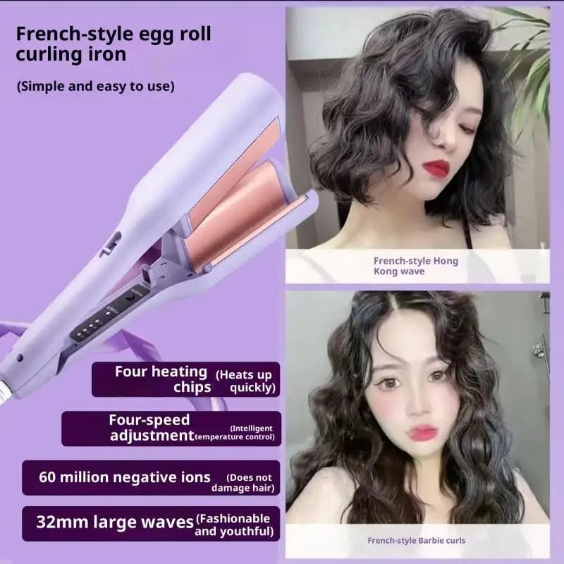 32 mm electric curling tool for curling long-lasting Styling lamb wool French flameproof design for wide deep waves