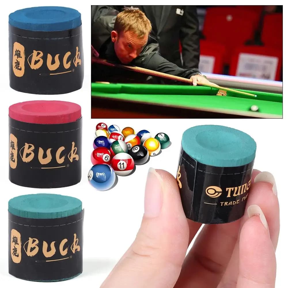 2Pcs/Set Pool Cue Tip Cue Chalk No-slip Blue Green Red Billiard Chalks Indoor Sport Calcium Carbonate Snooker Accessory