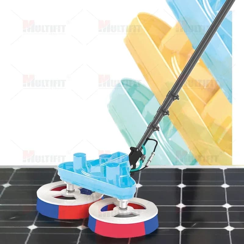 Operated Rotary Solar Cleaning Brush 5.5m Telescopic Rod Extendable Water Fed PV Cleaner with Holder for