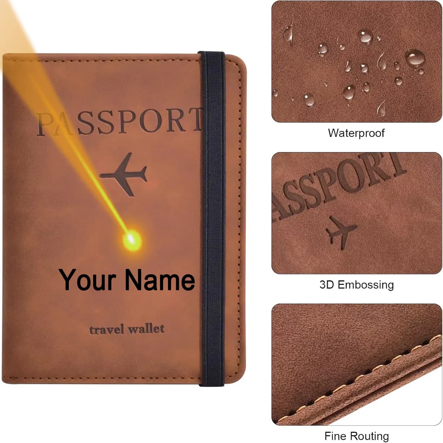 Nome personalizzato Logo Porta passaporto Essentials Custodia a portafoglio per passaporto per accessori da viaggio Porta passaporto per donna/uomo