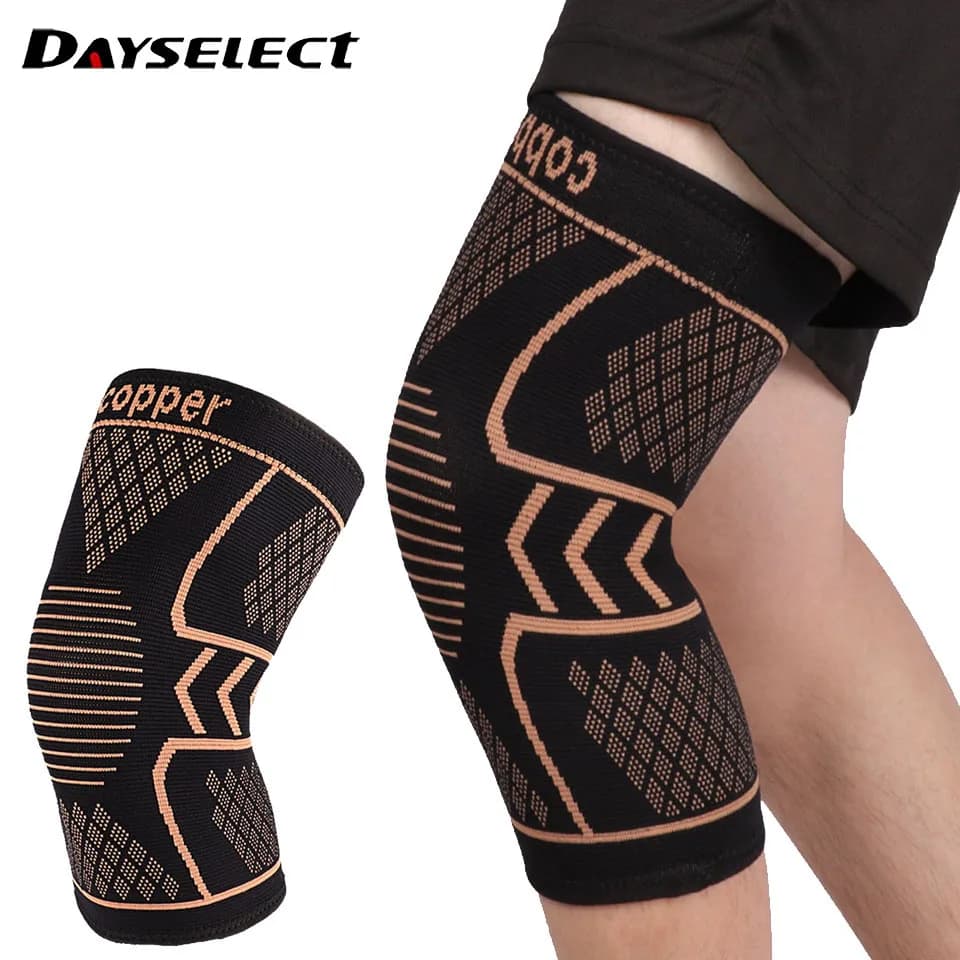 1PCS Copper Knee Support Pad Braces for Arthritis Joint Pain Relief Compression Knee Sleeve for Sports Fitness Workout Running