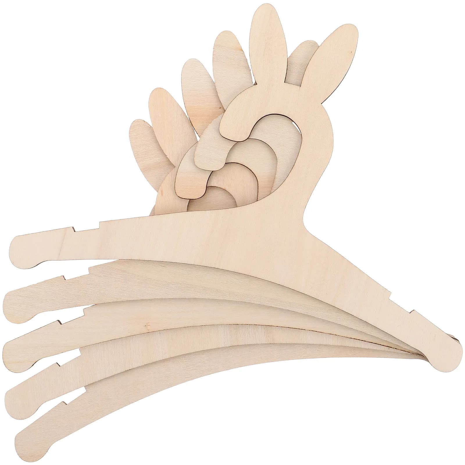 5 appendiabiti in legno per neonati, fai da te, con orecchie da coniglio, per vestiti dei bambini, organizer per armadio, decorazione per la cameretta del neonato
