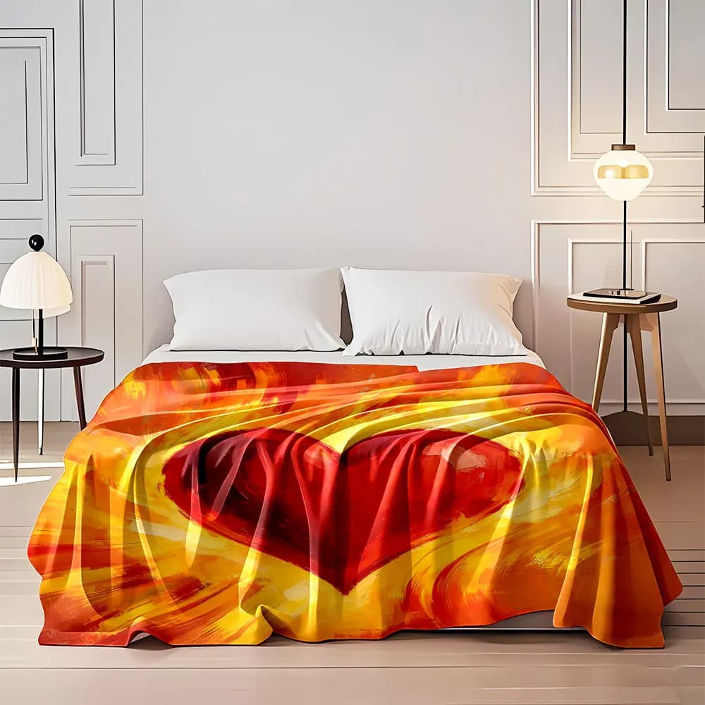 6 stili di cuori colorati stampa artistica coperta per bambini coperta per adulti biancheria da letto morbida e calda per divano di casa regali di lusso da viaggio