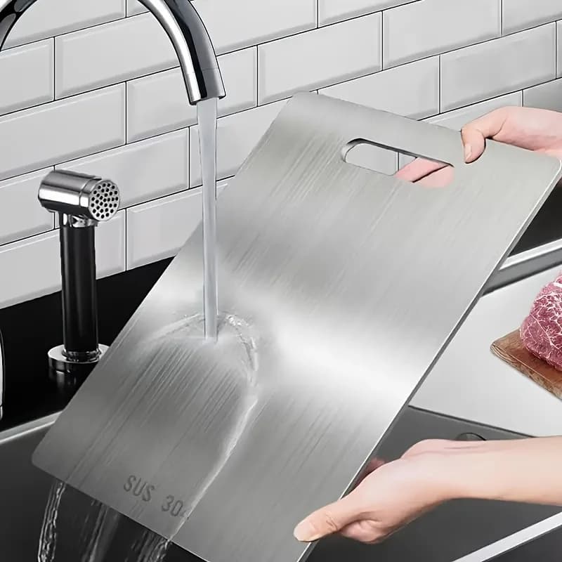 Taglieri in Titanio per Cucina, in Acciaio Inossidabile 304, Spessi, a Doppio Lato, per Alimenti, Portatili, per Frutta e Carne
