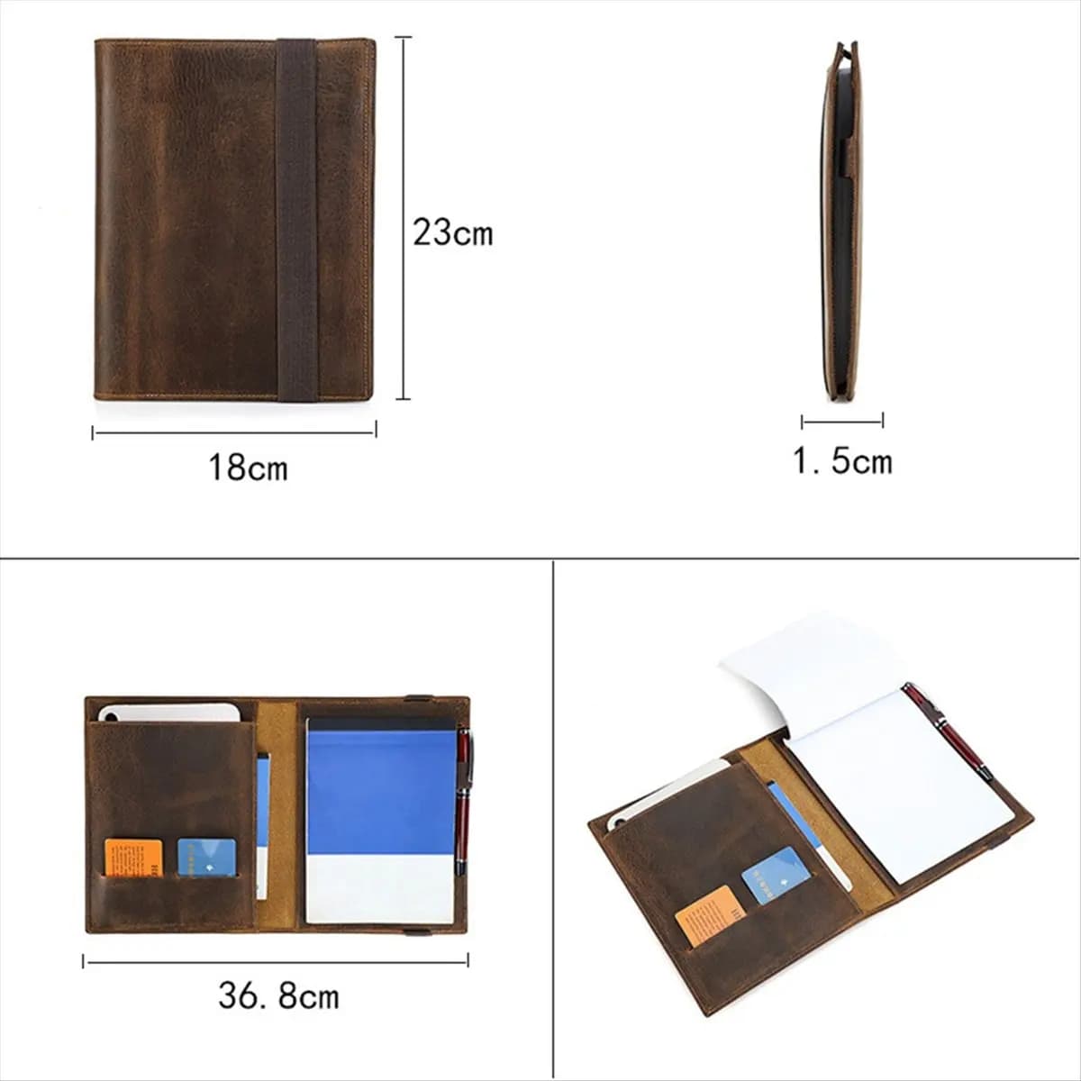 Latest ABBQ-Notebook Combination Protective Cover Folder File Book Cover Business Stationery Contract Document Storage Box,A5