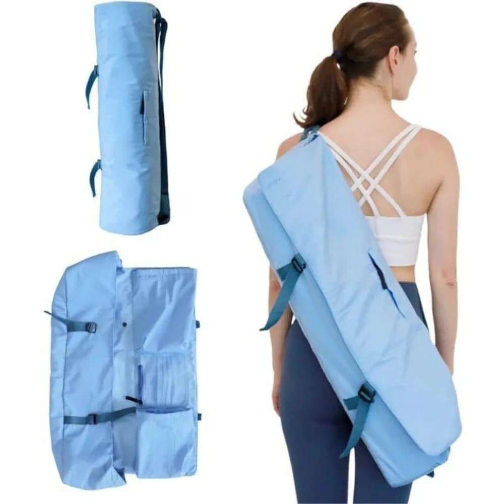 Waterproof Yoga Mat Bag Fabric Adjustable Shoulder Strap Sling Handle Mat Tote Bag Canvas Zipper Pocket Yoga Mat Holder Bag