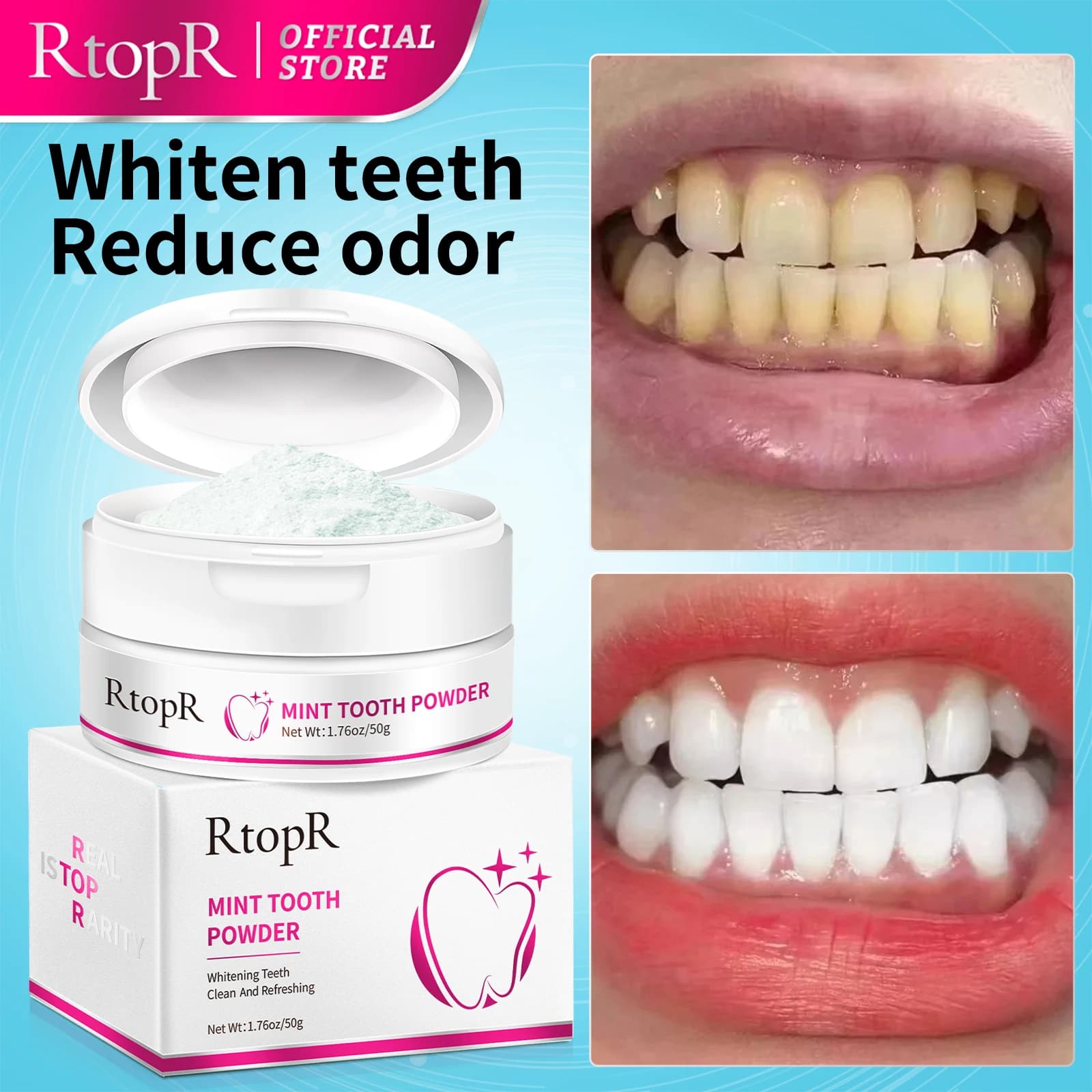 Dental whitening dentistry teeth whitening powder for cleansing natural pearl oral hygiene toothpaste whitening stain for teeth
