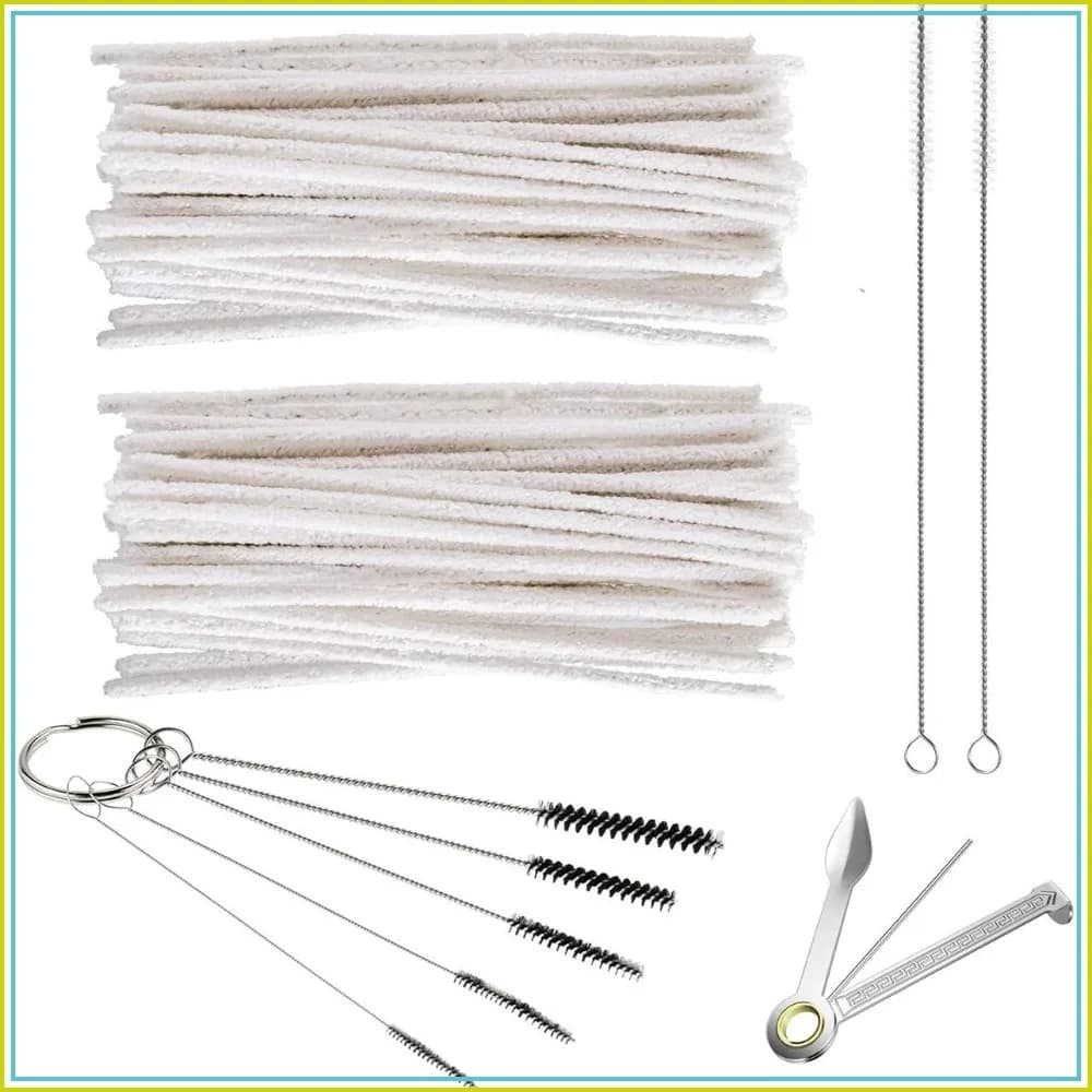 Pipe Cleaners Tool Set: 100pcs Craft Cleaners, 1pc Tamper Reamer, 1pc Mini Nylon Brush, 2pc Straw Brushes
