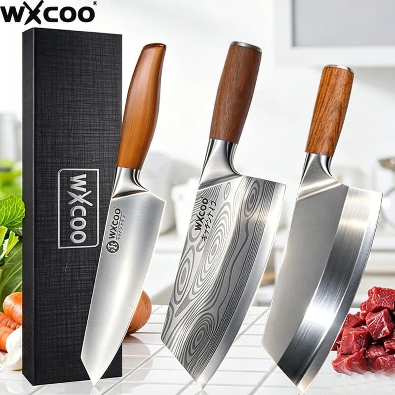 WXCOO Stainless Steel Japanese Knife Professional Fruit Slicing Knife for Kitchen Household Vegetable Knife with Gift Box