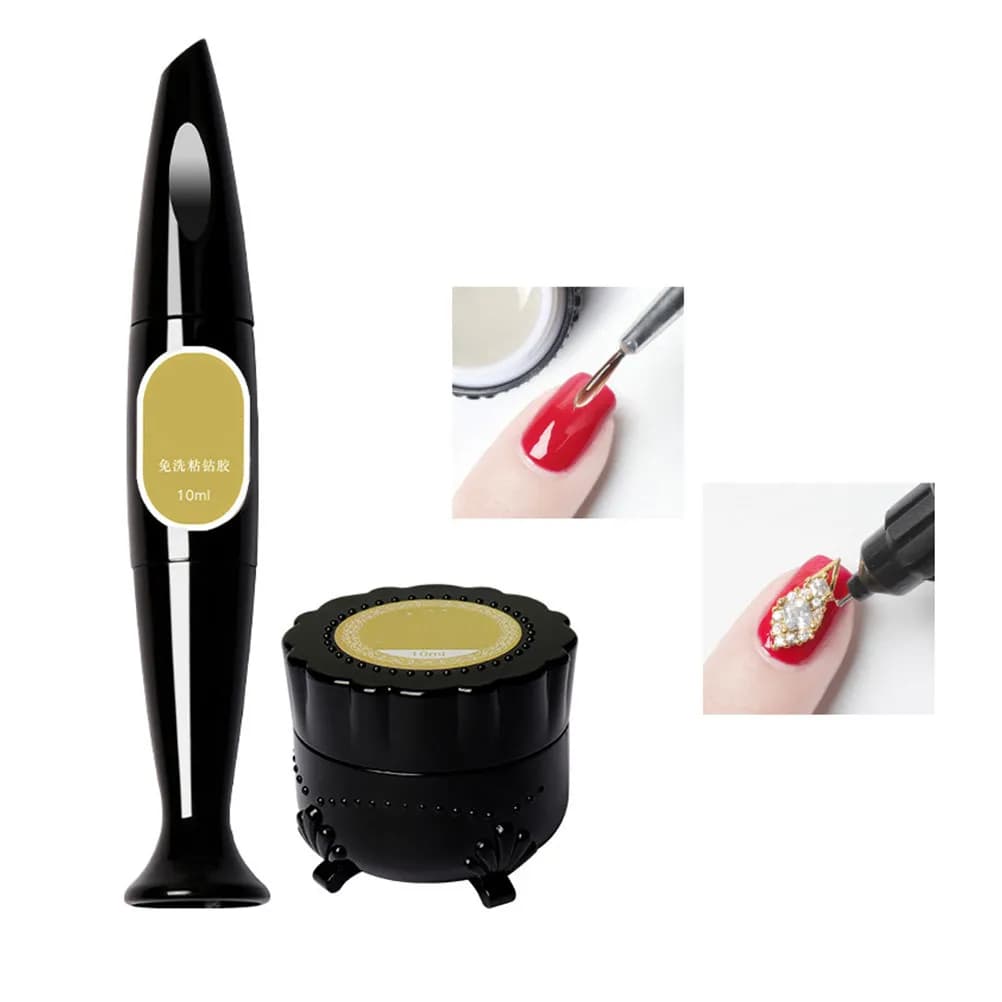 Set di 1 Pennello con Ago per Colla Gel per Nail Art, Penna per Applicazione Colla per Strass e Unghie Finte, Accessori per Manicure