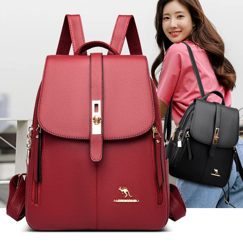 Zaini in pelle da donna di lusso per ragazze Sac A Dos zaino Casual zaino Vintage nero borse da scuola per ragazze zaino Mochila