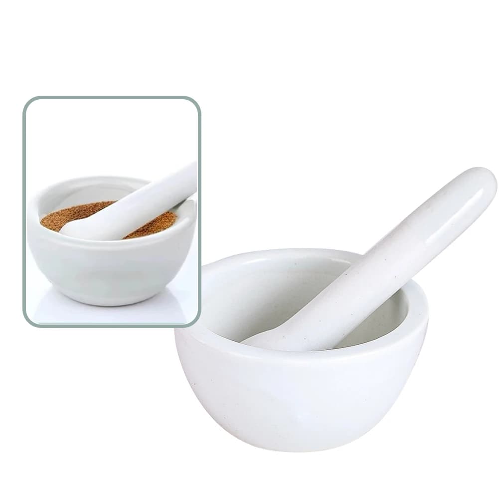 Utensile da cucina per macinare le erbe e spezie Set di mortier in ceramica compatto per uso alimentare Facile da usare Accessorio per macinare le spezie tradizionali da cucina fai-da-te