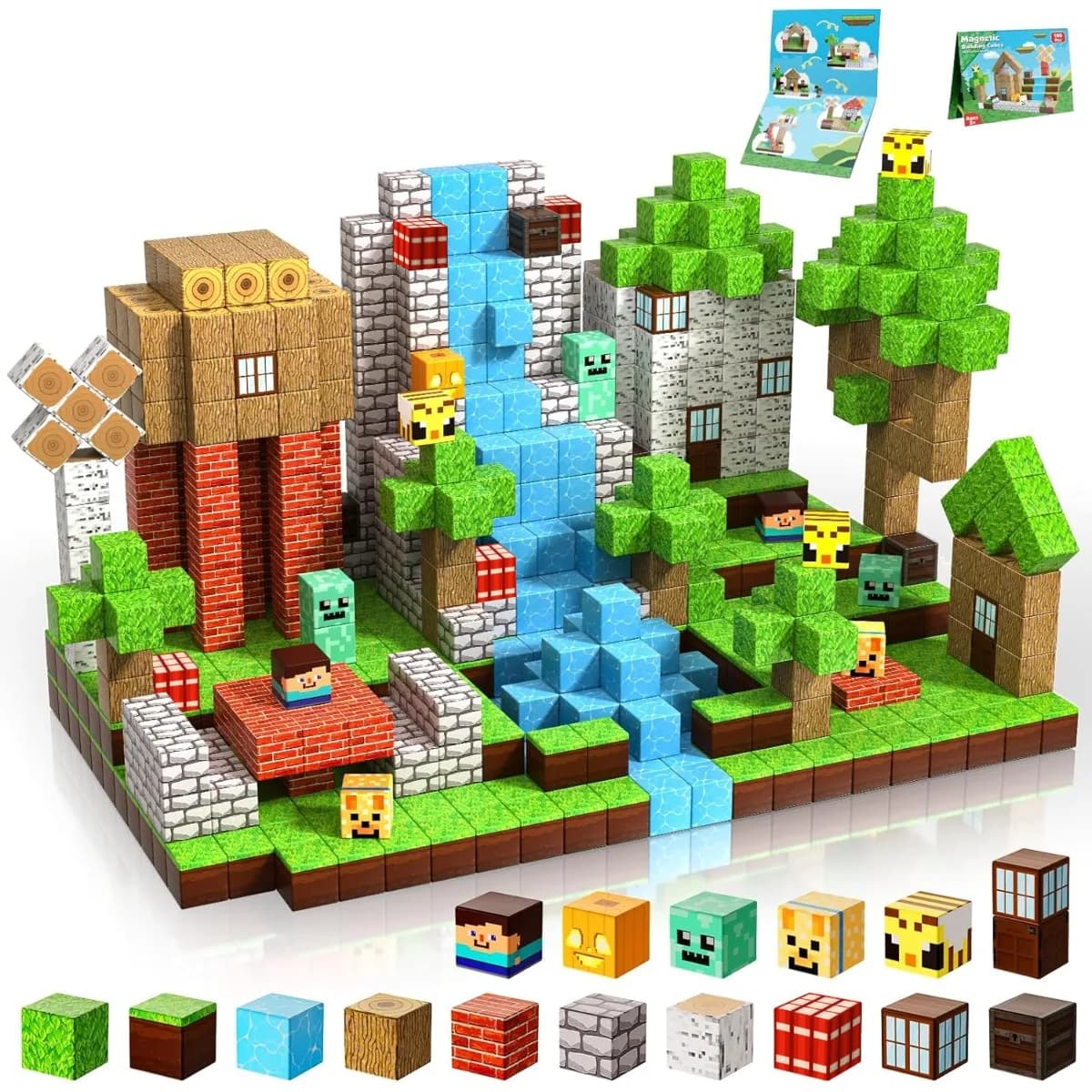 Magnetic Blocks Construction, Set Toys House in Magnetic Forest, Educational Game STEM, Best Gift 2026 for Children from 3 Years Up