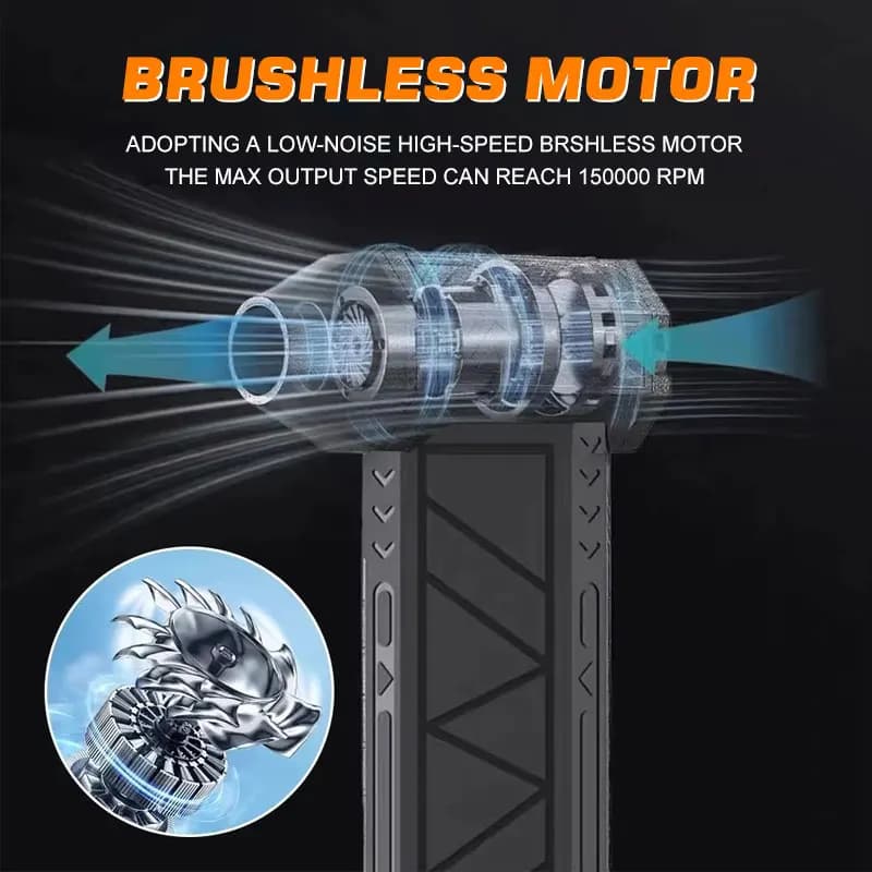 Ventilatore Turbo Jet Senza Spazzole 150000RPM, Potente Soffiatore Elettrico, Aspirapolvere Portatile, Ventilatore Violento