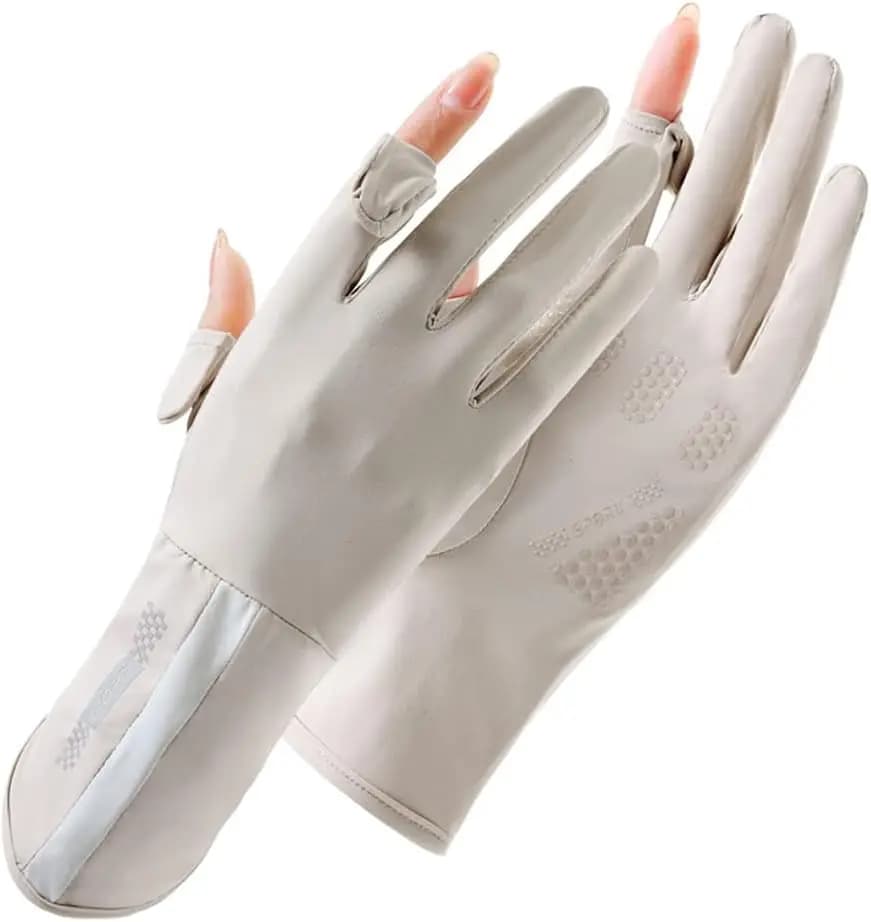 Guanti con protezione UV per donna, guanti da sole a dita intere per guida e ciclismo, sottili e leggeri