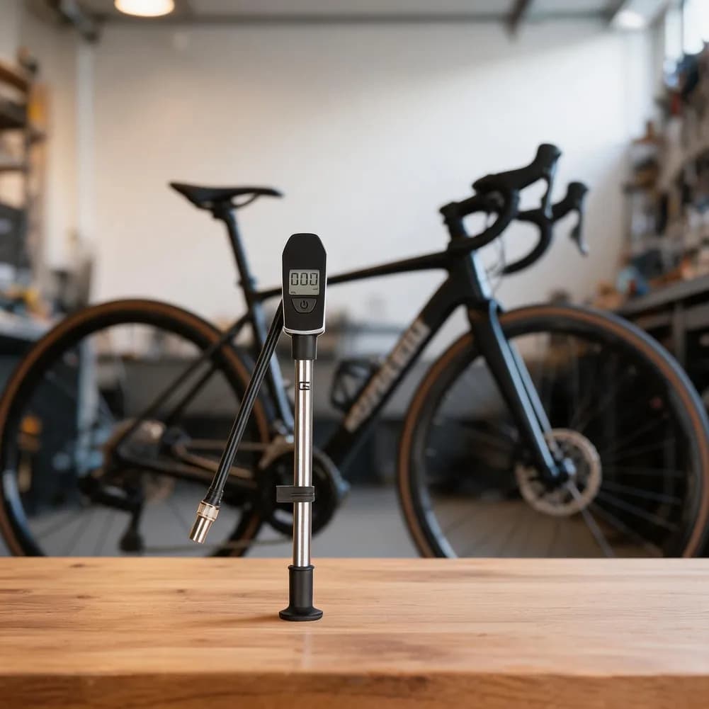 Pompa per Bicicletta con Gonfiatore Digitale Portatile per Forcella Ammortizzata Mountain Bike, Accessori di Ricambio per Ciclismo