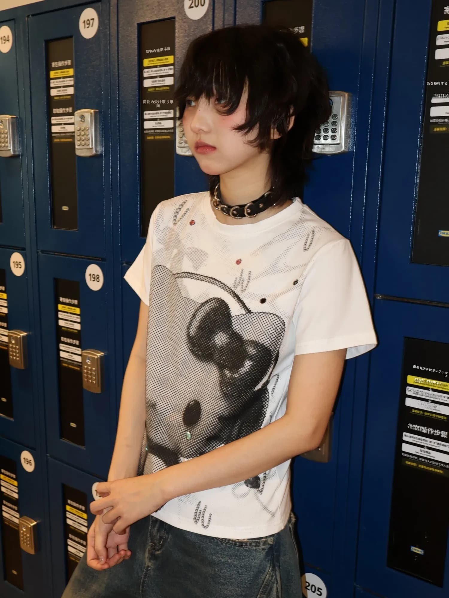 Shadow Planet American Cartoon Style Print Short Sleeve Women's Slim Fit Casual Short Top Summer Cotton round Neck T-shirt
