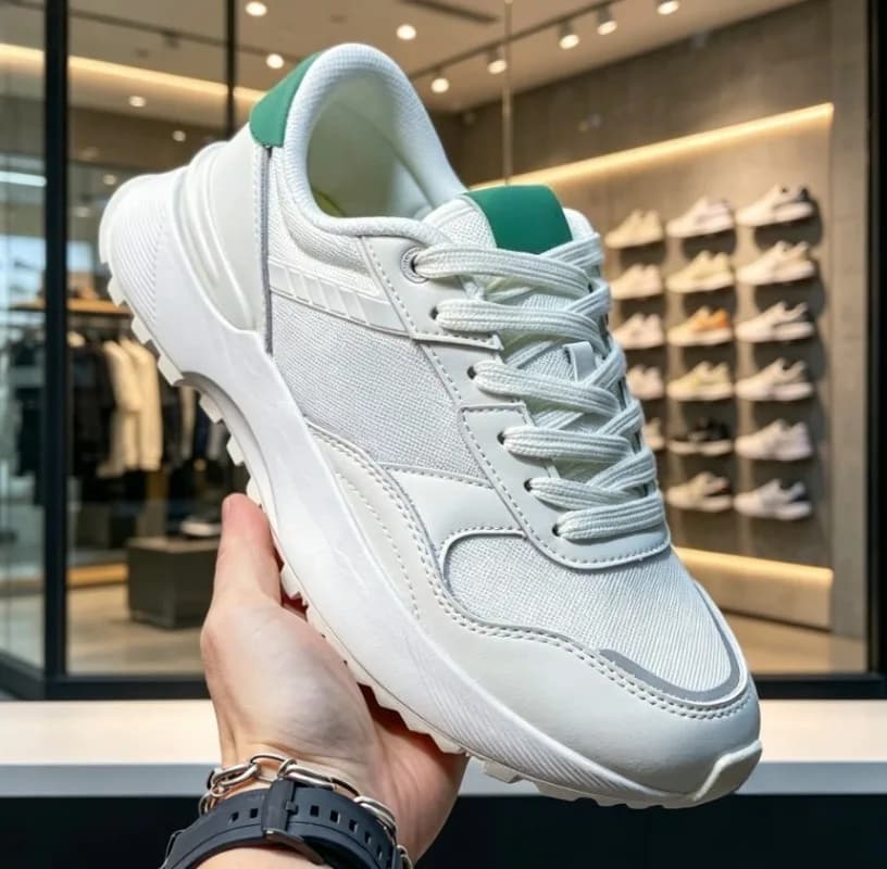 New retro round-toe lace-up sneakers, color-block thick-sole casual running trainers, versatile sport shoes for unisex.
