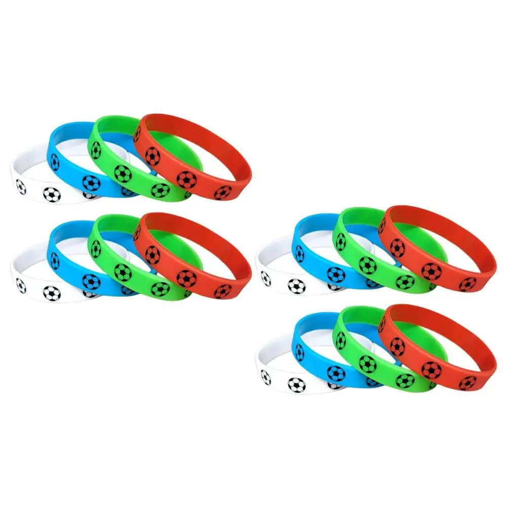 16 pezzi braccialetti da calcio braccialetti sportivi accessori da calcio chic braccialetti decorativi in gel di silice squadra