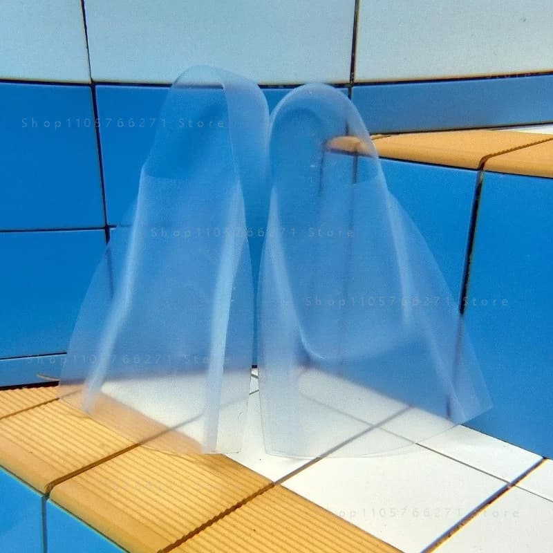 Full Clear Silicone Swim Fins - 2026 Upgraded Short Design for Snorkeling & Lap Swimming, Neutral Buoyancy