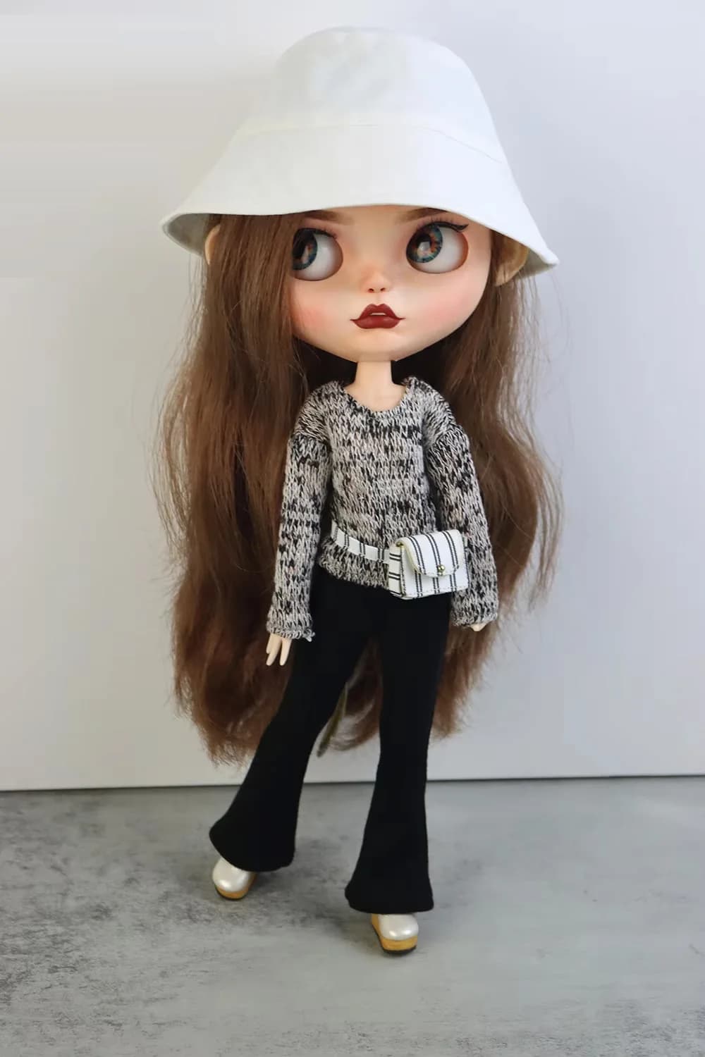 Vestiti per bambole Blyth da 28 cm Pantaloni a zampa d'elefante alla moda in rosa, grigio, nero per accessori per bambole Azone OB22 OB24