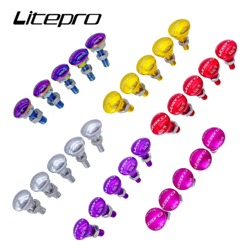Litepro 5Pcs vite di fissaggio della ruota anteriore bulloni di fissaggio della forcella posteriore della bici pieghevole in lega di alluminio per Birdy 2 3 bicicletta