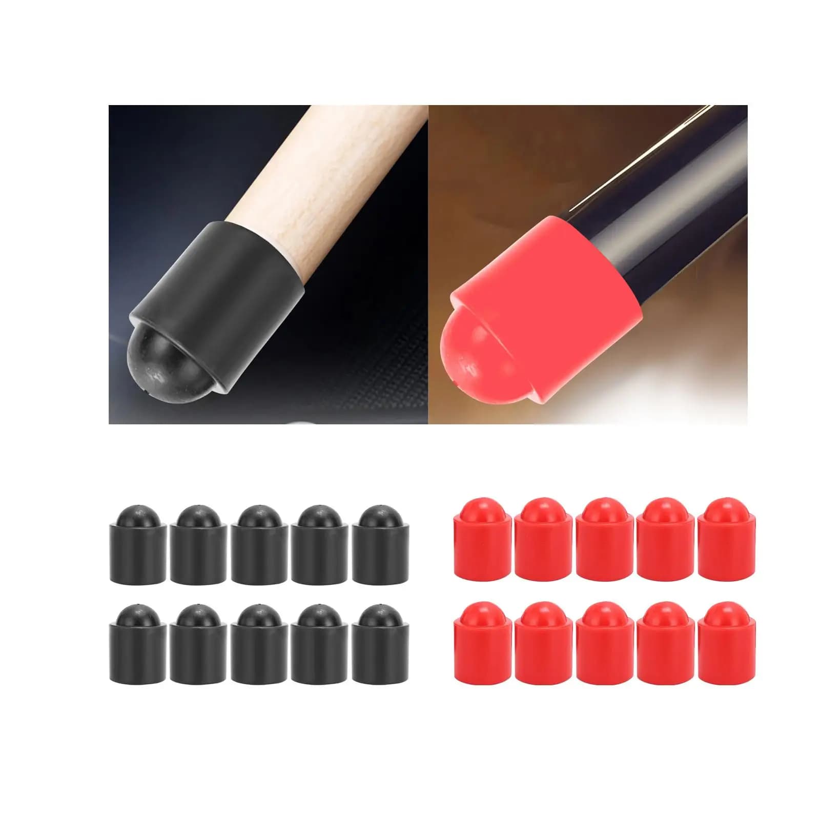 Pool Cue Bottom Covers Rubber End Protectors Billiard Stick Pads Snooker Tip Covers for Home Club Use