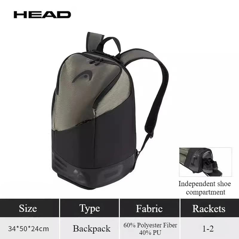 Original tennis backpack HEAD PRO X Series 1-2PK Travel bag for tennis racket with separate shoe compartments