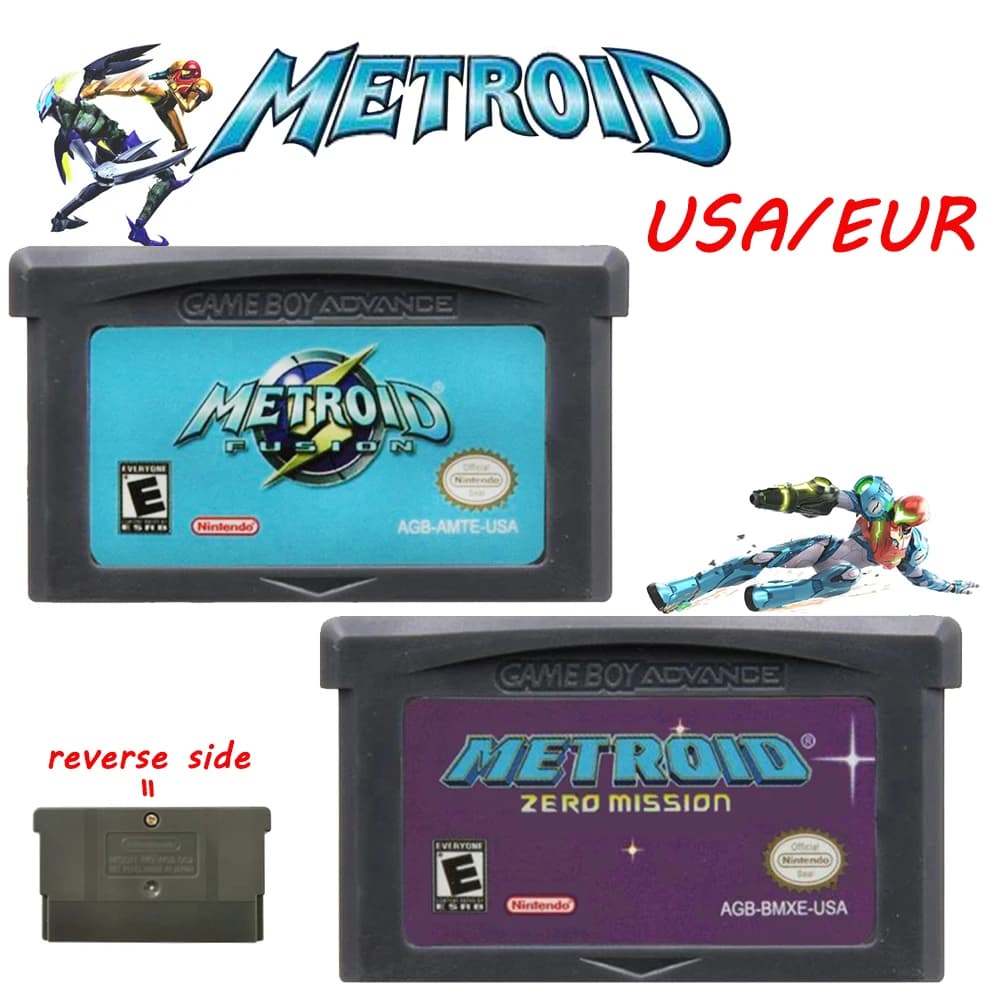 Cartuccia di gioco GBA Scheda console per videogiochi a 32 bit Fusion Zero Mission Versione USA EUR per GBA/NDS