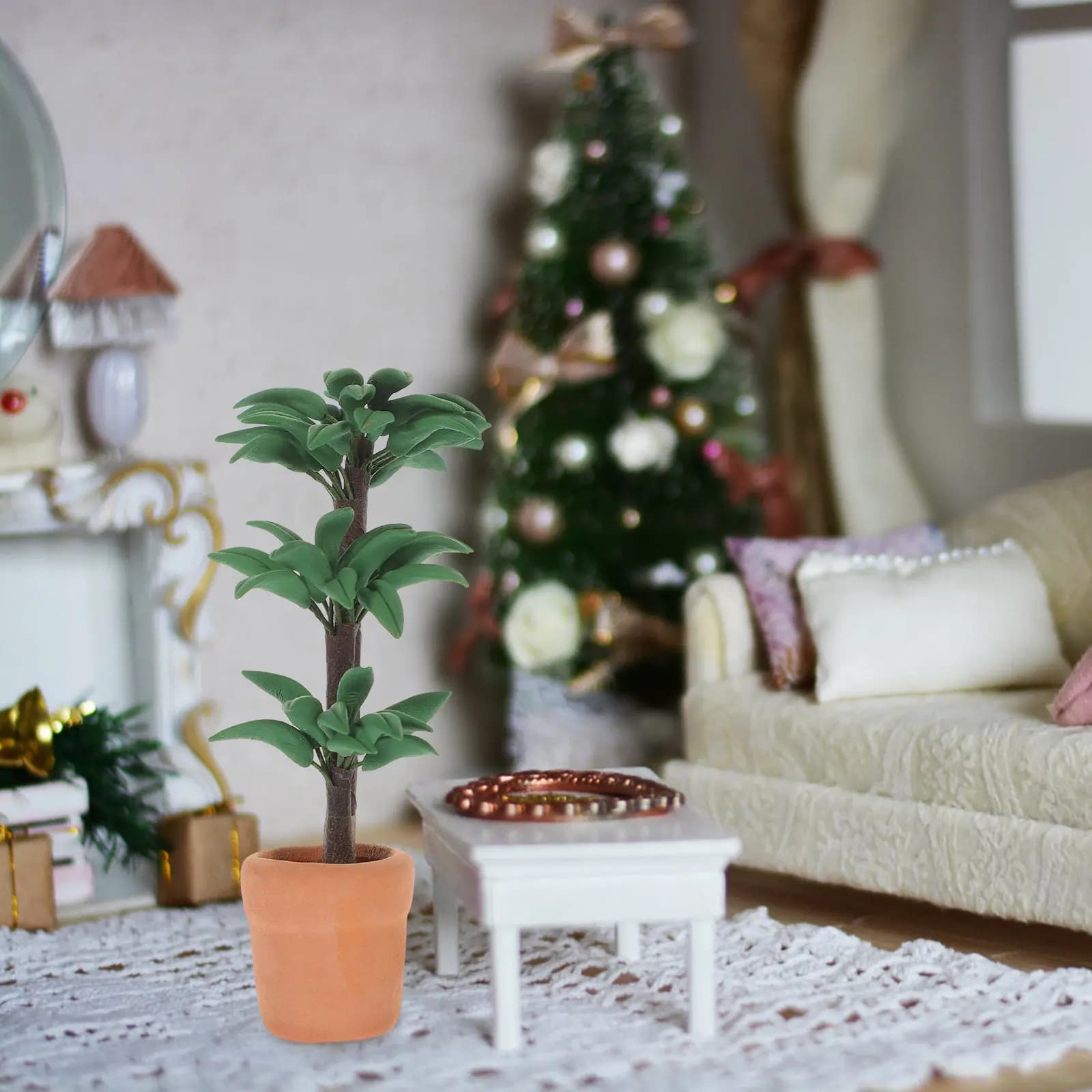 Mini House Simulation Plant Mini Potted Plant Artificial Greenery Ornament Perfect for DIY Miniature House Accessories